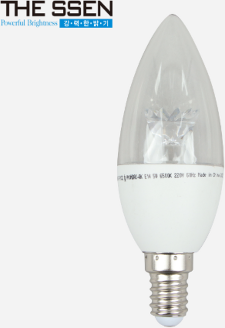 동성 LED 촛대구 E14 17 5W, 전구색(노란빛), 1개