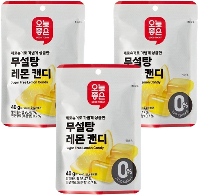 오늘좋은 무설탕 레몬캔디, 3개, 40g