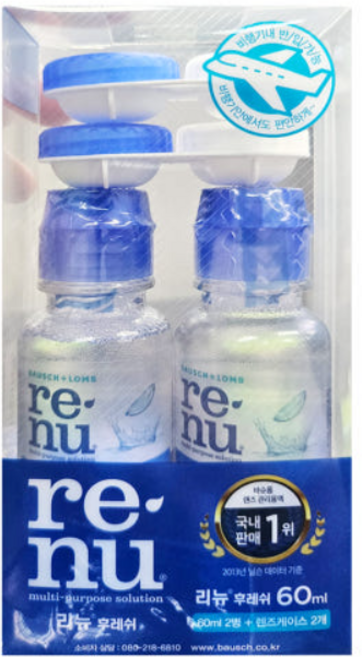 리뉴 후레쉬 렌즈 세정액, 60ml, 4개