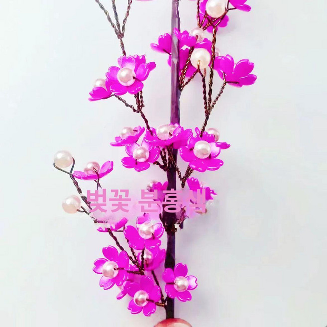 비즈 식물 가짜 꽃 조화 수공예 DIY 만들기 화분 소품, 로즈레드 12가지 (화병 미포함)