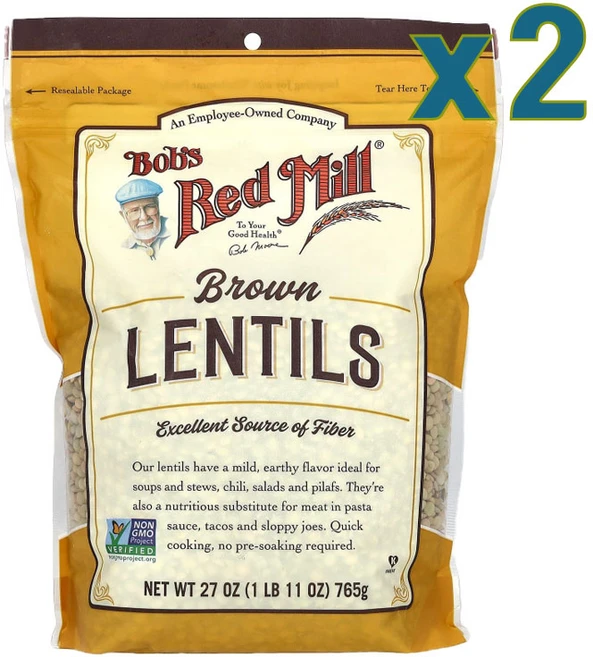 Bobs Red Mill 브라운 렌틸콩 765g(27oz) 2팩, 2개 - 쿠팡