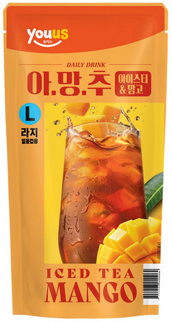 라지 아망추 아이스티&망고, 8개, 340ml