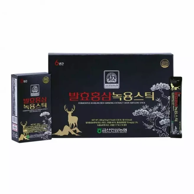금산인삼농협 삼지원 발효홍삼녹용스틱 x 30포 설 명절 선물세트, 1개, 10ml