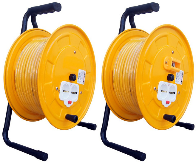 아이티플러스 캠핑 전선릴 리드선 연장선 26M 44M, 접지형 26M, 1개, 노랑