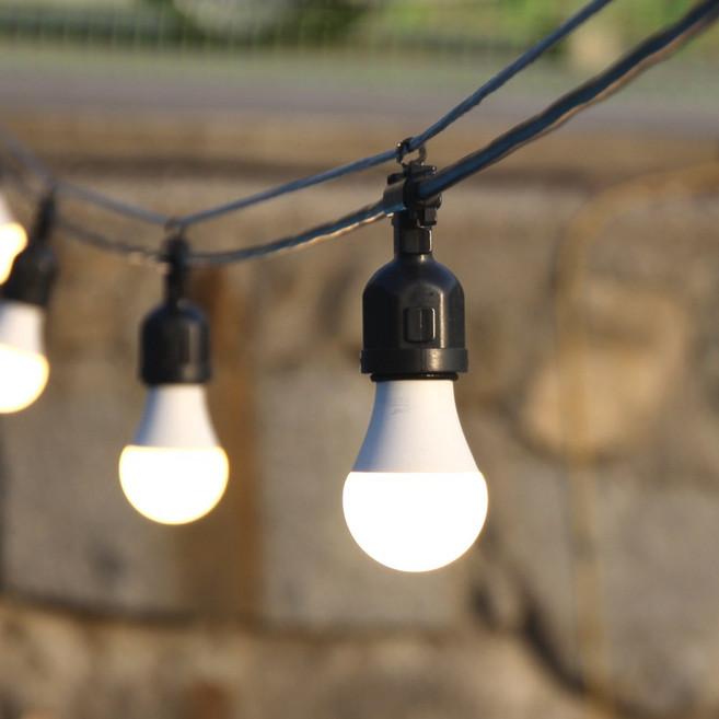 국내제작 오징어등 10m 20소켓 1.5SQ 파티라이트 스트링라이트 펜션 카페 캠핑 줄 조명 전등선 생활방수, 1개, 블랙