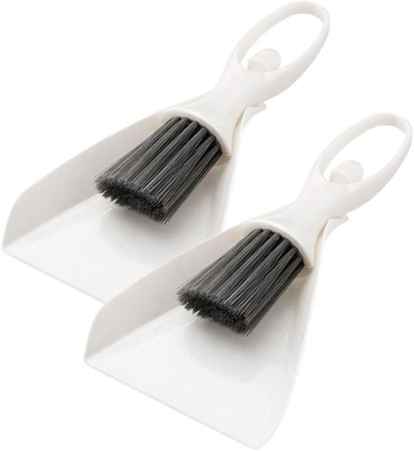 페이퍼랩 휴대용 틈새 미니 빗자루 세트, 화이트, 2개