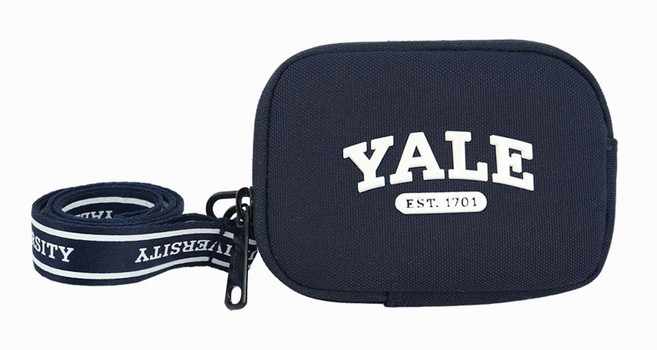 예일 로고목걸이 미니포켓 지갑 네이비