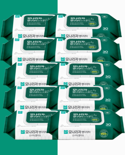 모나리자 핸디닥터 손소독티슈 캡형 30매 10팩 의약외품 살균티슈