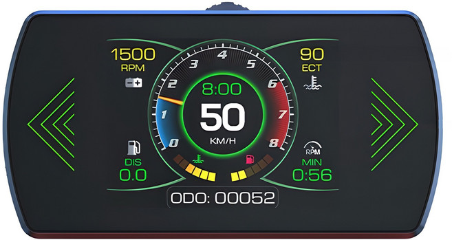 RUNDX HUD 차량용 헤드업 디스플레이 OBD 과속예측 차량 속도계, 1개, 전차종