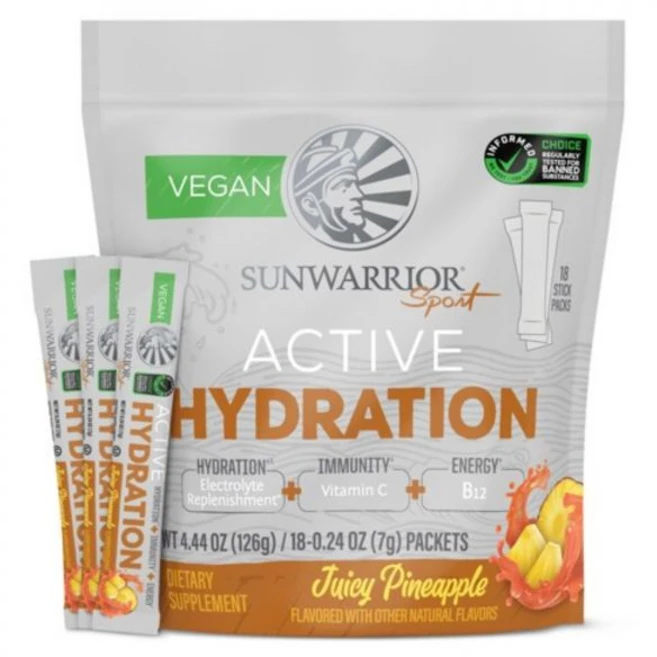 Sunwarrior Sport Active Hydration Juicy Pineapple -- 0.24 oz Each / Pack of 18, 1개, 1 - 쿠팡