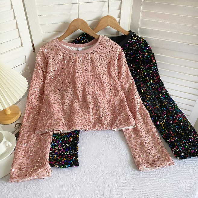 스팽글니트 펄 반짝이니트 파티룩 연말룩 풀오버 럭셔리