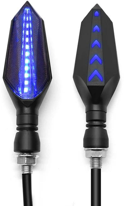 범용 오토바이 12V LED 방향 지시등 깜박이 전면 후방카메라 조명 혼다 CB650F VF 750 VTR1000F CBR125R, 08 1 pair Blue-Blue