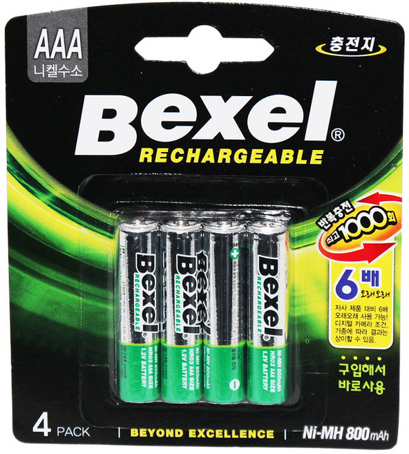 벡셀 AAA 니켈수소 1000회 사용 충전지, 1개, 4개입