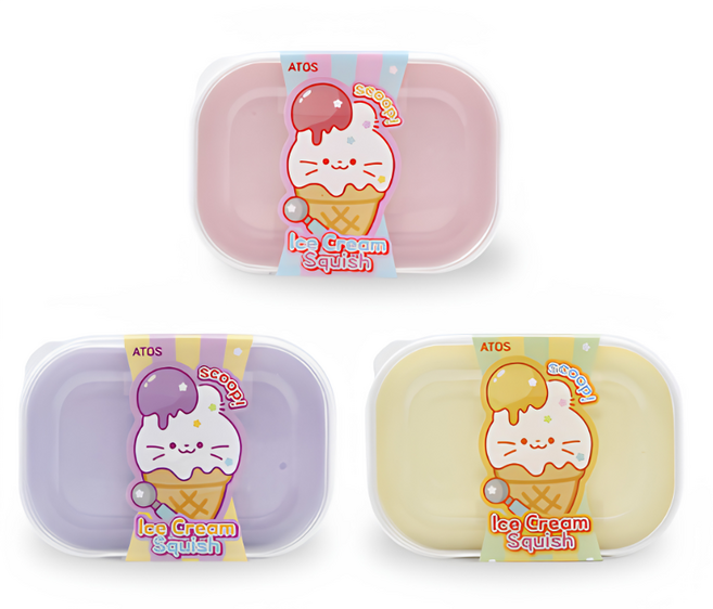 스쿱아이스크림 스퀴시 쫀득푹신 말랑이, 1개, 랜덤