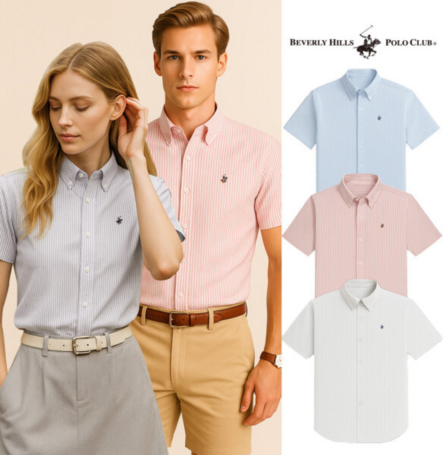 비버리힐즈폴로클럽 25 SUMMER 남녀공용 반팔 스트라이프 셔츠 3종