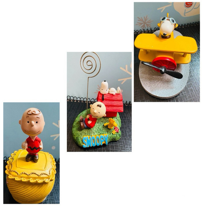 Peanuts 史努比 查理布朗 公仔擺飾 珠寶盒 飛機模型擺件 相片夾 名片夾 便條夾 首飾收納, Snoopy飛行員
