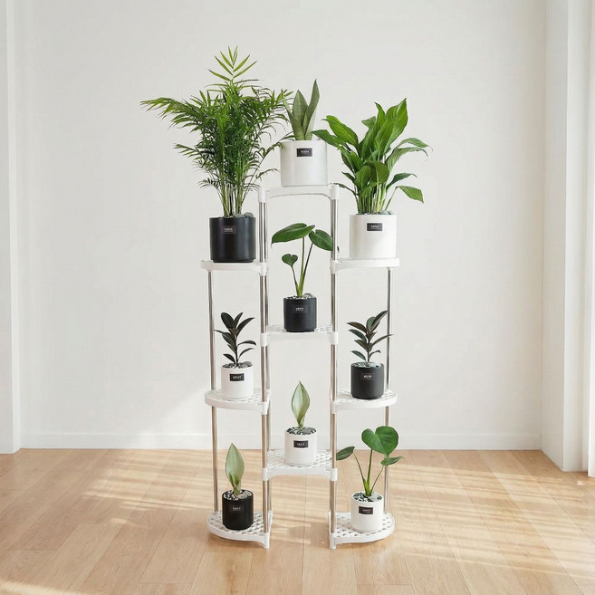 DAMDA 화분정리대 9단 화분 선반 진열대 정리대, 스텐 화분정리대