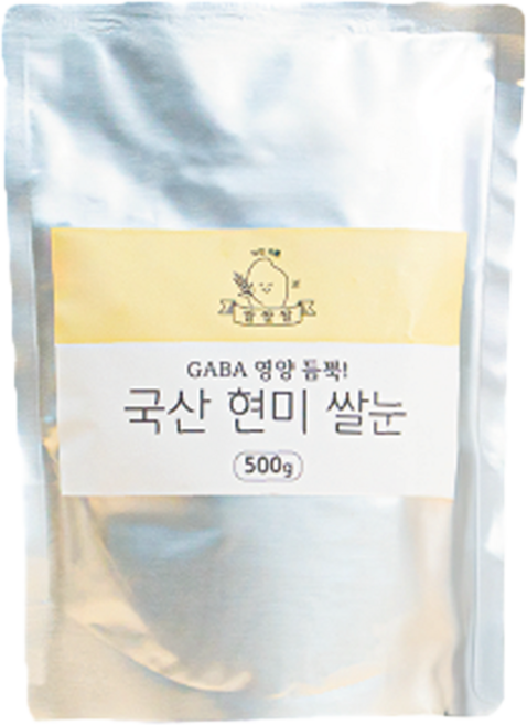 [쌀쌀쌀] 프리미엄 천연 가바 현미 쌀눈 국산 100% GABA, 1개, 500g