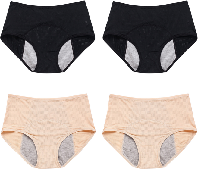 Mirsh 빅사이즈 샘 방지 위생 팬티 미들 하이웨스트 4매