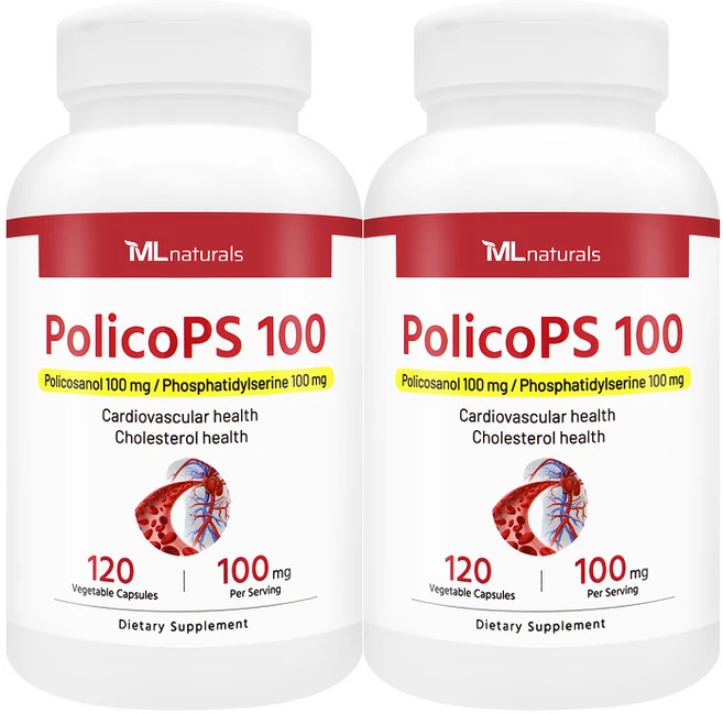 [미국빠른직구] 신제품 마이라이프 내추럴스 폴리코PS 100 (포스파티딜세린 100mg + 폴리코사놀 100mg), 2개, 120정 - 쿠팡
