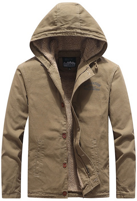 連帽外套 男生刷毛羊羔絨保暖軍裝外套