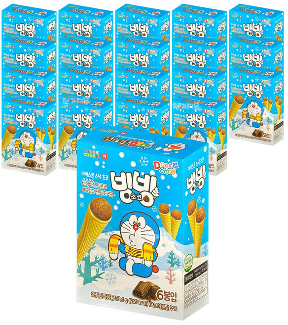 바스락 아이스콘 스낵 초코, 53.4g, 20개