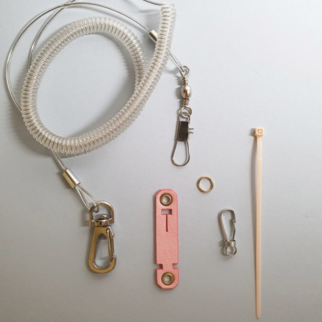 초경량 앵무새 발목링 산책 하네스 발목줄 산책줄 미아조 방지 리드줄 세트 5호(스프링리드줄), 1개, 5호