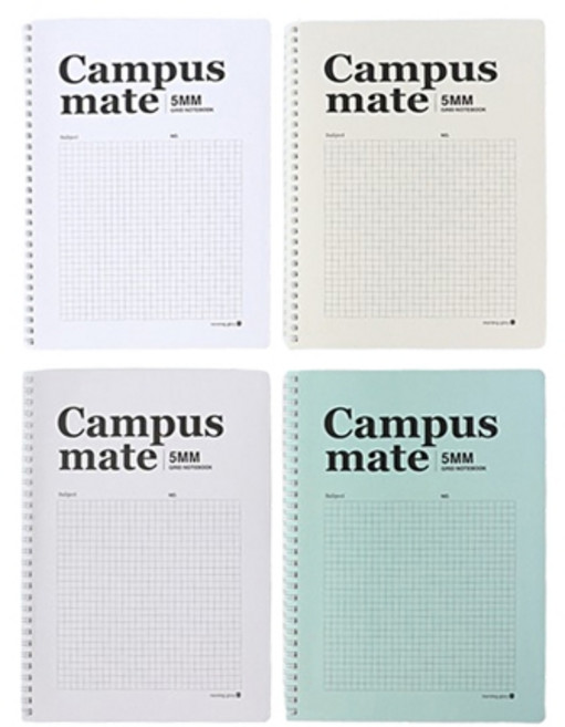 모닝글로리 / IV 캠퍼스메이트 스프링노트 5mm방안 (16절 좌철) / 모눈종이노트 모눈노트 그리드노트 방안노트 방안공책 캠퍼스노트 대학노트 16절노트 스프링노트, 3개, 색상랜덤