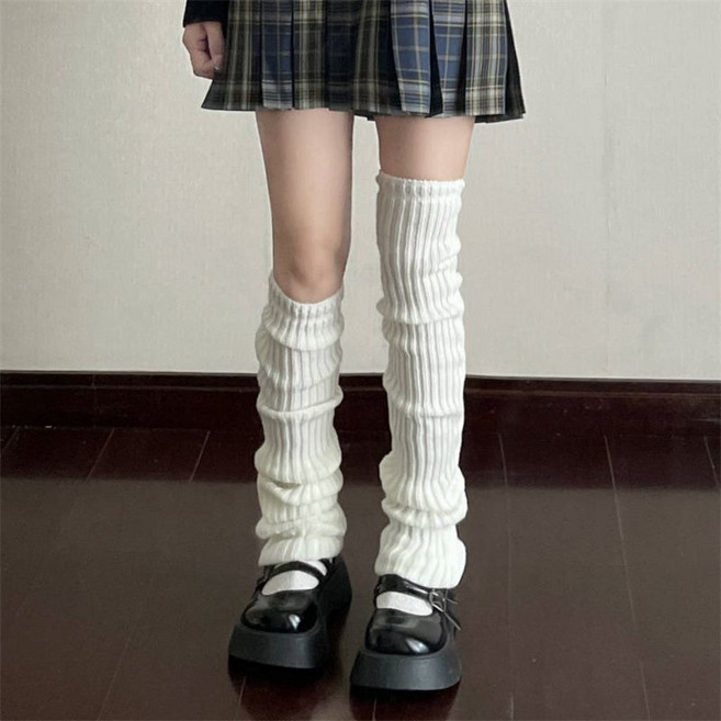 秋冬針織堆堆襪套 50cm 灰色