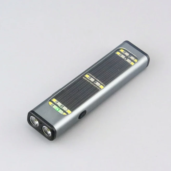 휴대용 평면 자석 손전등 태양광 충전 초강력 장거리 빔 작업등 비상 경고등 야외 수리용, 01 Gray, 01 Gray