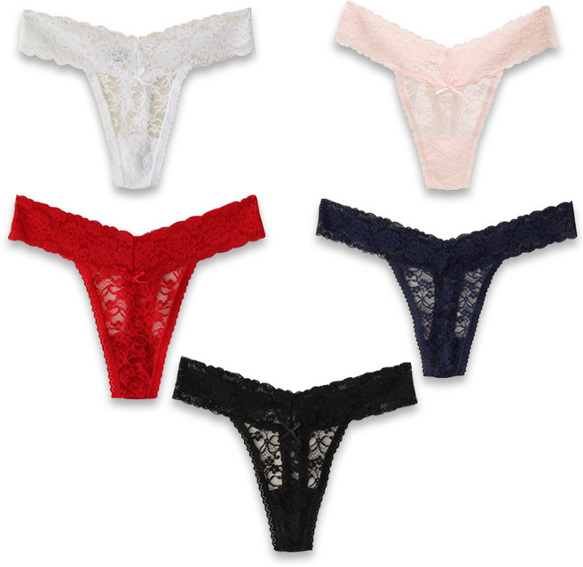 디모어 편한 섹시속옷 레이스 망사 티팬티 5종세트
