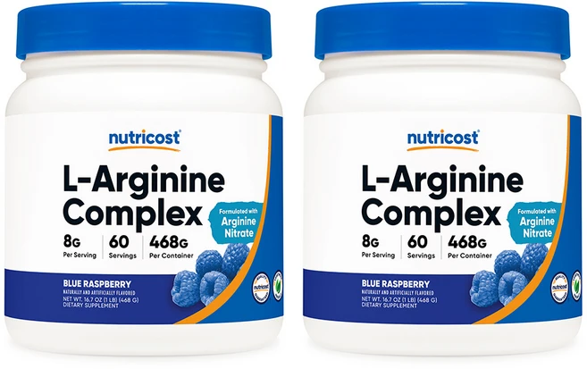 뉴트리코스트 고흡수 엘 아르기닌 콤플렉스 파우더 블루라즈베리, 468g, 2팩 - 쿠팡
