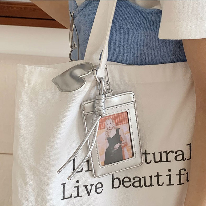 뷰티앤몬스터 하트 심플 고급 PU 방수 가벼운 카드지갑