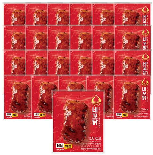 네네치킨 네꼬닭 순살 닭다리 레드바베큐맛, 100g, 24개