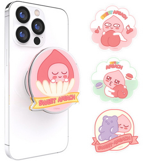 카카오프렌즈 스윗어피치 에폭시 톡 홀더 그립 스마트톡, 스마트톡,asst605 체리복숭아, 1개