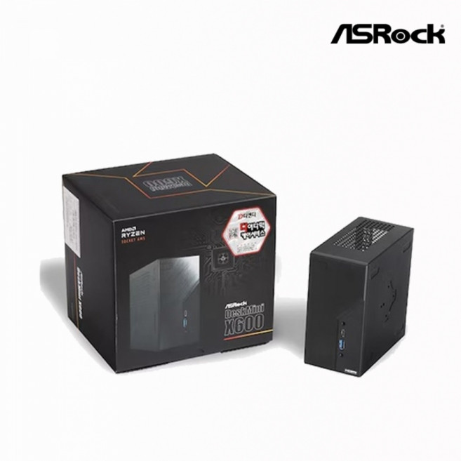 ASRock 애즈락 DeskMini X600 USB4 8700G 150W M.2 디앤디컴 (베어본) 사무용 고성능 라이젠 미니PC