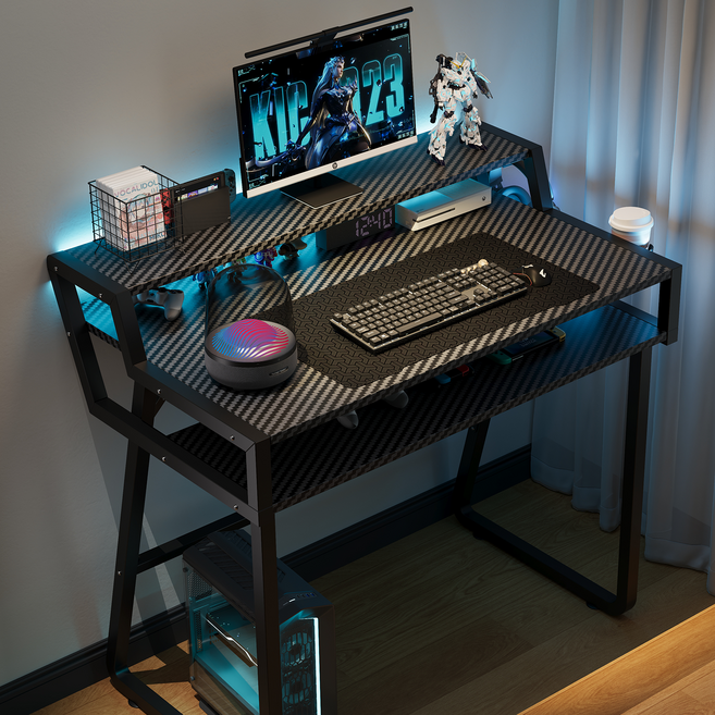 SAMMU 삼무 다용도 3층 컴퓨터 테이블 멀티 책상 공부 업무 책상 내공간을 위한 책상, 블랙