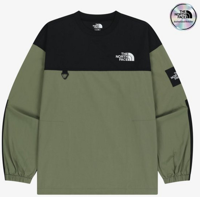 국내백화점 노스페이스 티셔츠 브랜드관 공식 NM5MR57J 화이트라벨 알바니 EX 크루넥 LIGHT KHAKI (BK파우치증정)