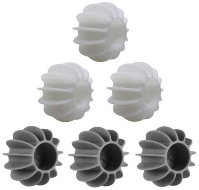 일상타파 대형사이즈 실리콘 세탁볼 건조기볼 빨래볼 의류 구김 엉킴 방지, 6개, 화이트+회색