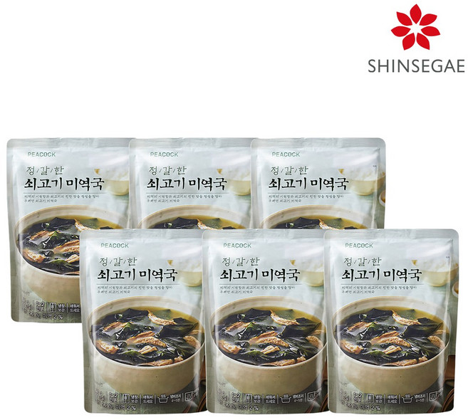 피코크 [피코크] 정갈한 소고기 미역국 500g x 6팩, 6개