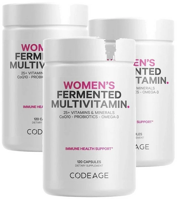 코드에이지 여성용 발효 멀티비타민 미네랄 캡슐 Codeage Women Fermented Multivitamin, 3개, 120정 - 쿠팡
