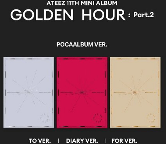 [POCA ver.] 에이티즈 미니 11집 랜덤1종 GOLDEN HOUR Part.2 / 봉투+포토스탠드+QR카드+이미지카드+[포토카드 A+Z]+스티커2종+유저가이드 ~