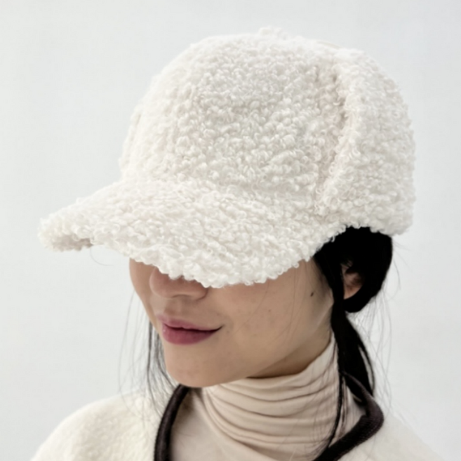 디베일 뽀글이 귀달이 볼캡 리본 겨울 트루퍼햇 귀덮는 스키장 털 방한 군밤모자