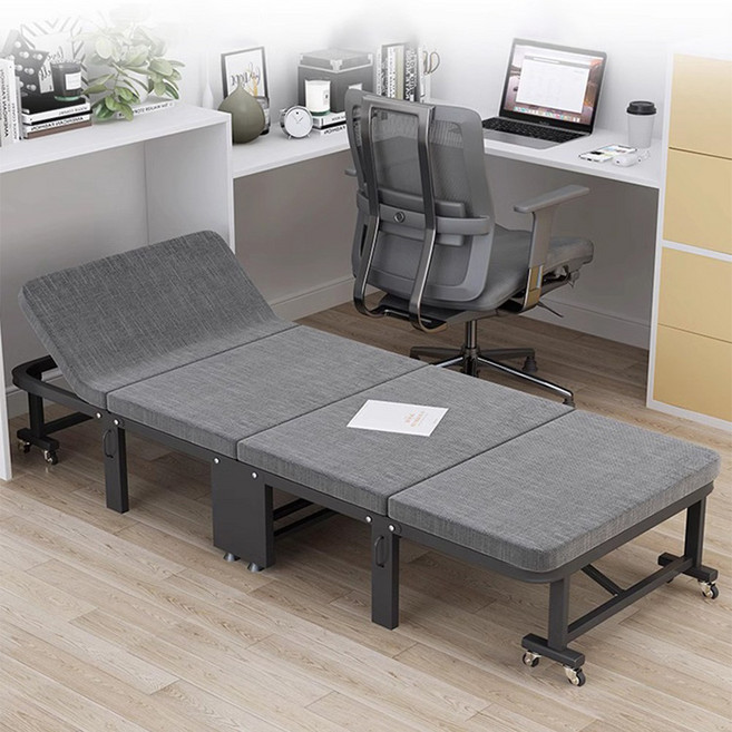 업그레이드 보강금 4단 접이식 침대 조절 가능 사무실 낮잠용 휴대용 다목적 침대