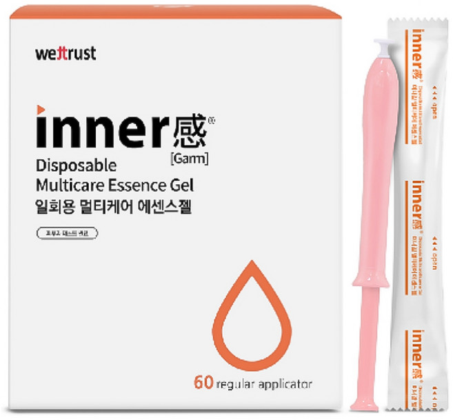 웨트러스트 이너감 일회용 멀티케어 여성청결제 에센스젤 60p, 60개, 1.7g