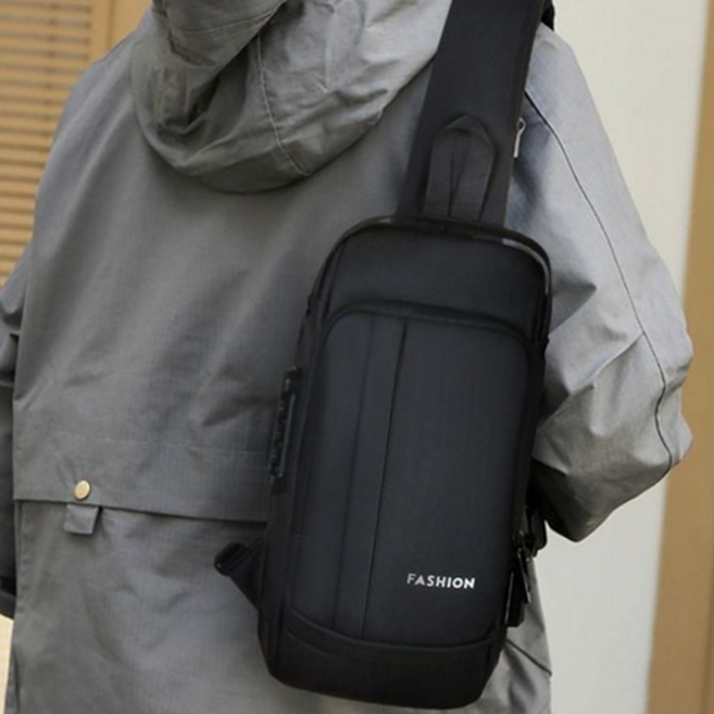 남녀공용 크로스 백 캐주얼 슬링백 남성 학생 크로스 백 usb 그 숄더백 데일리 블랙 가방 여성