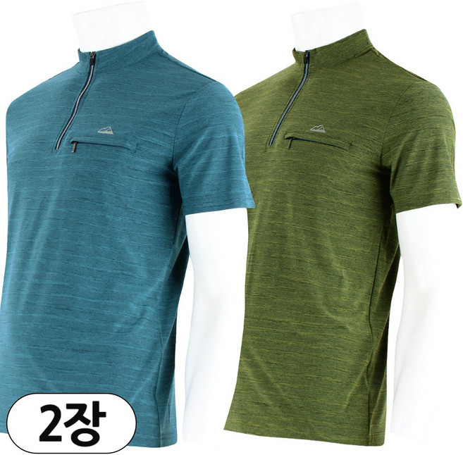 2장 [더빅보스] 여름 남자 반집업 BB 젠틀가이 베이직 스판 기본 티셔츠 _ 작업복 등산복 일상복 B2264