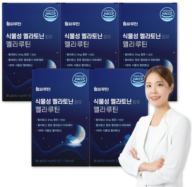 헬씨루틴 식물성 멜라토닌 함유 멜라루틴 두달분, 5개, 60정