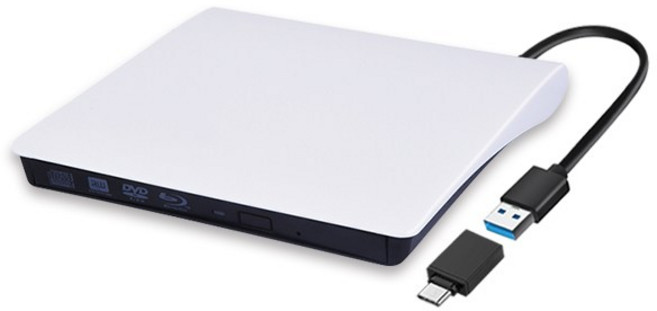 노트케이스 USB 3.0 DVD RW 멀티 외장형 ODD, NC-MULTI8X(화이트)