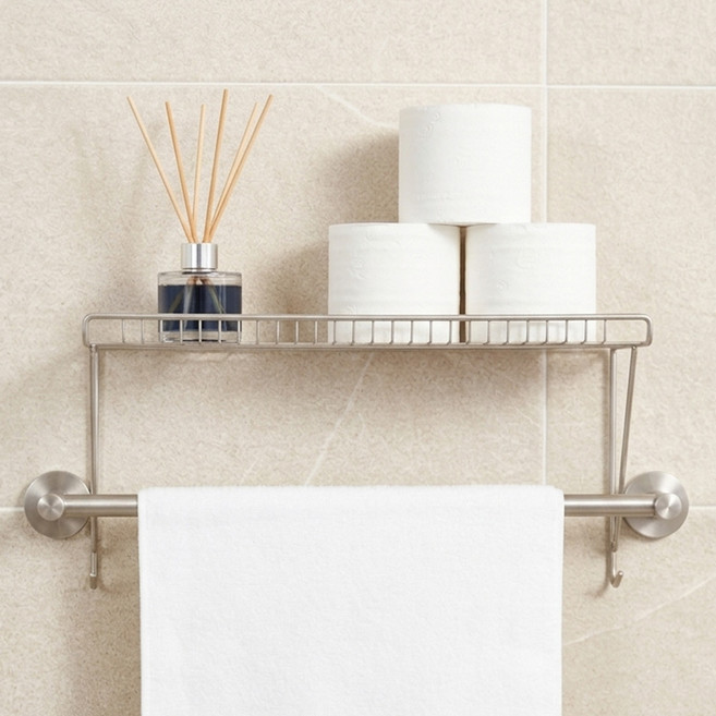 국내생산 에이치제이 무타공 수건걸이 선반 거치대, 단품, 1개